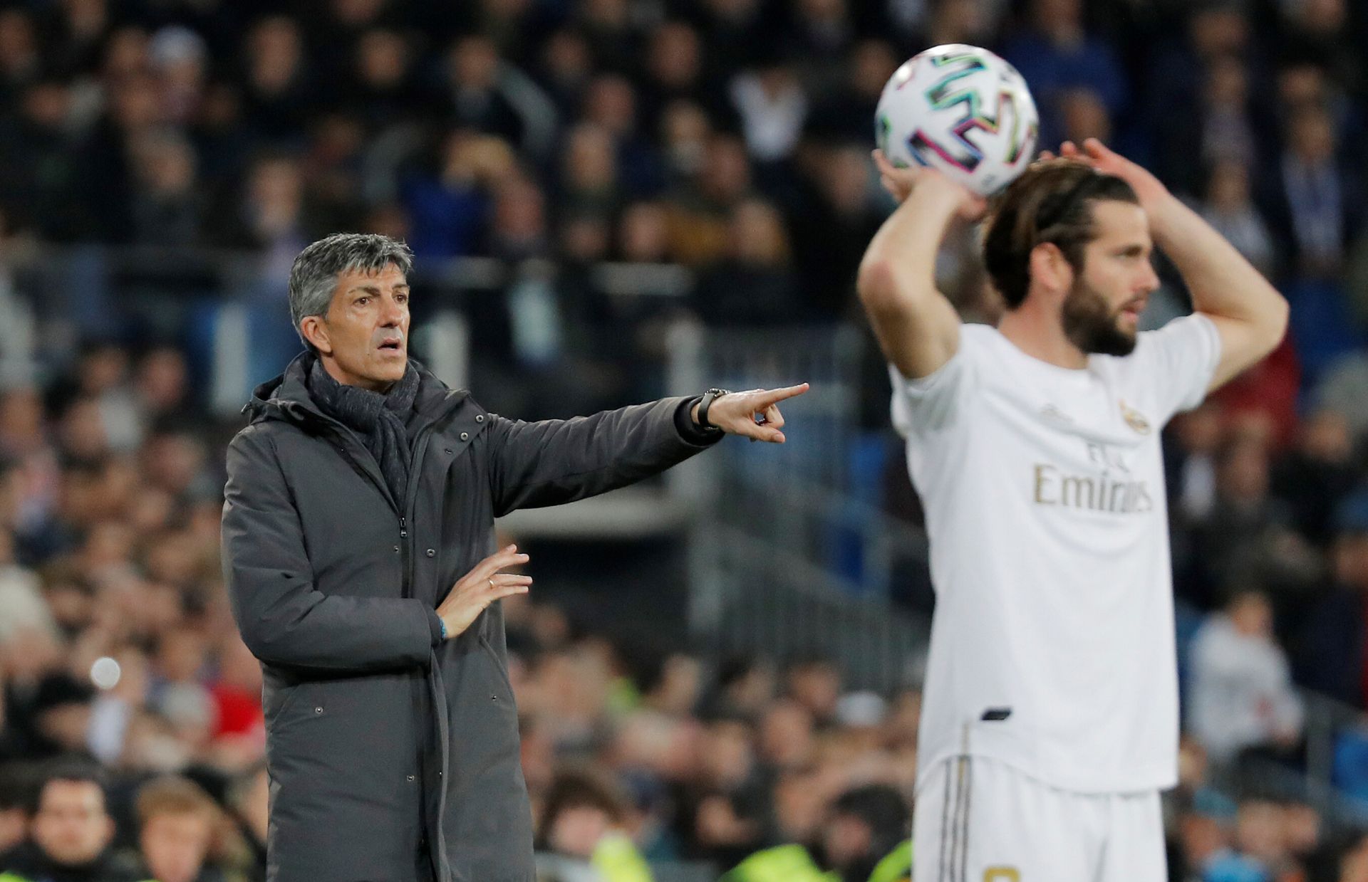 Imanol ofreciendo indicaciones en los históricos cuartos de final del 6 de febrero de 2020. El equipo txuri-urdin se fue de Madrid con un 3-4 que certificaba su pase a las semifinales.