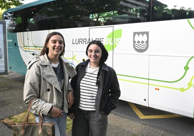 Julene Ruiz e Iraia Pérez, que vienen cada mañana desde Beasain para estudiar en la UPV/EHU en Donostia