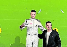 Aitor Manso en el podio de Aia.