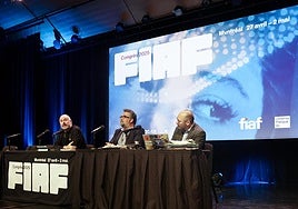 Joxean Fernández, György Raduly y Christophe Dupin, ayer en Montreal