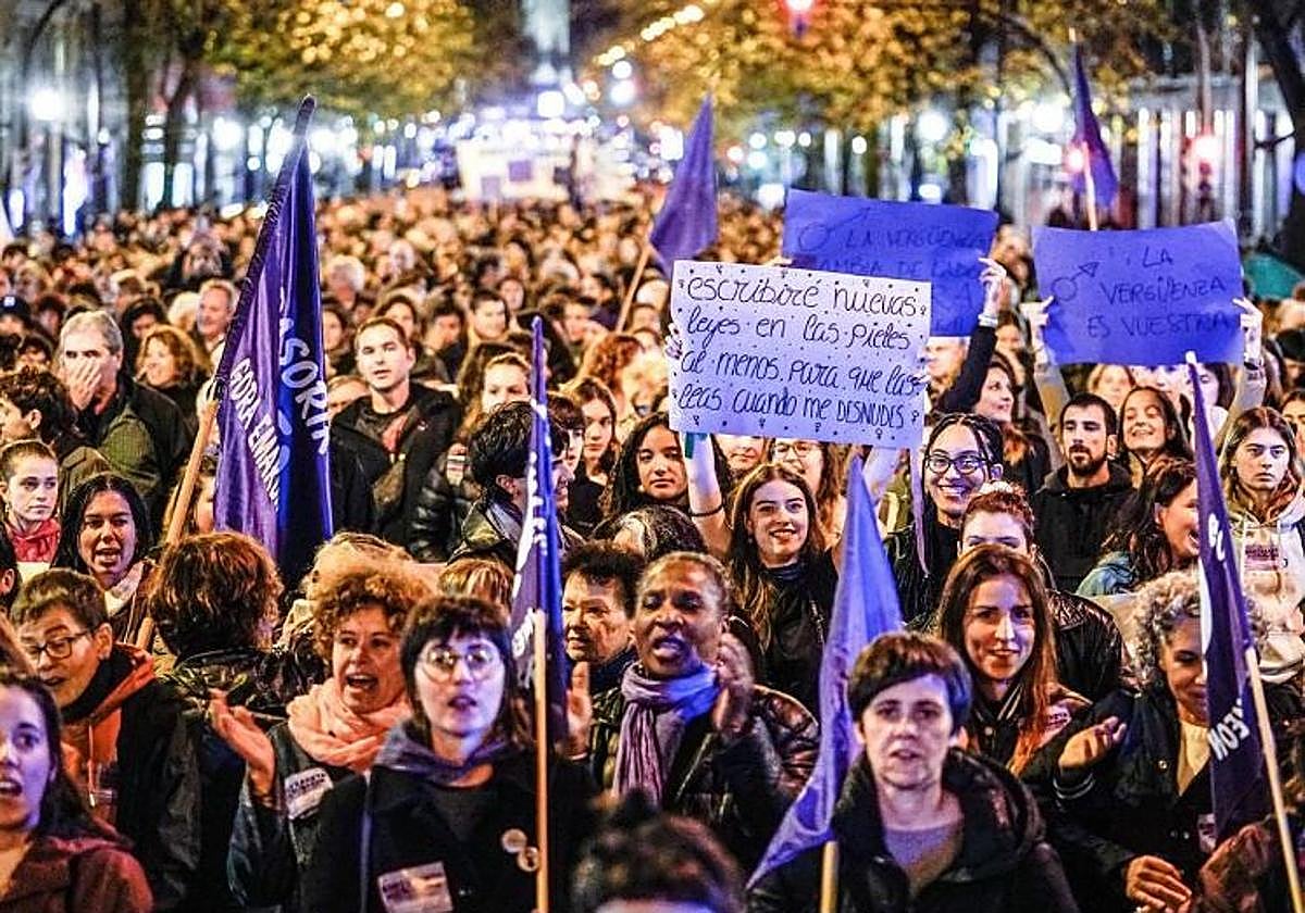 Manifestación celebrada en Bilbao el último 25-N, día Internacional de Eliminación de la Violencia contra la Mujer.