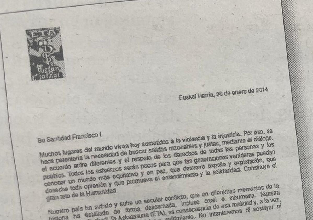 Carta de ETA al Papa Francisco del 30 de enero de 2014