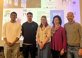 Wladimir Carassa, Xabier Barcina, Maialen Fidalgo, Arantxa Uranga e Iker Etxeberria en la presentación.