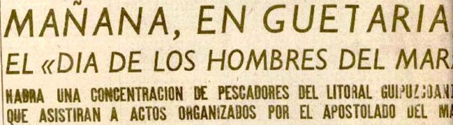 Encabezamiento de una información publicada en EL DIARIO VASCO el 7-V-1960.
