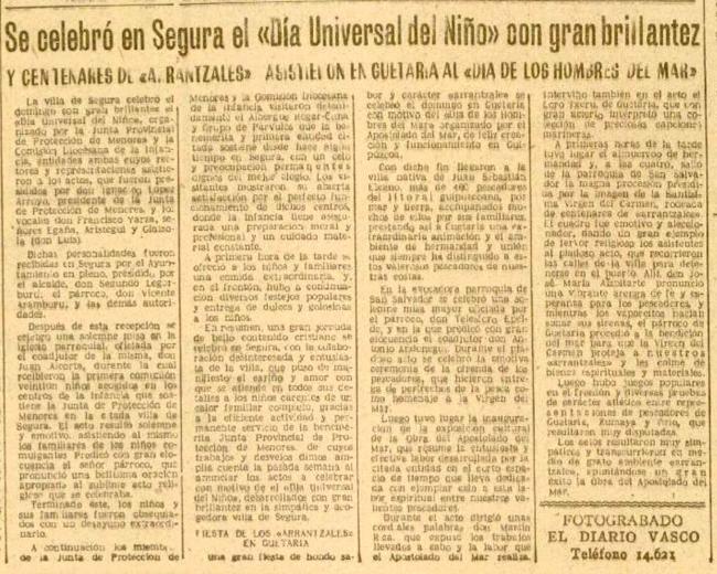 Crónica de las jornadas que apareció el 10 de mayo de 1960 en DV.