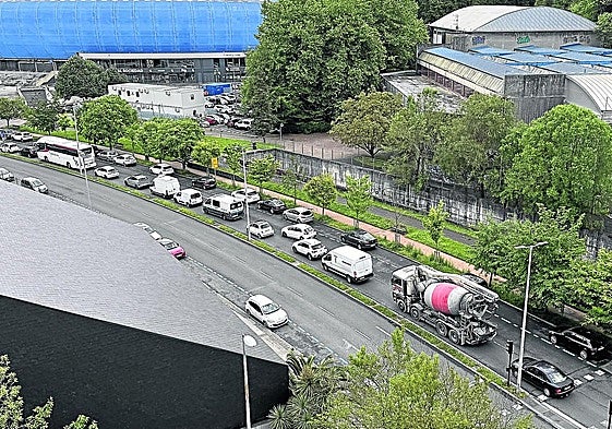 Vista del paseo de Errondo, junto al estadio de Anoeta.