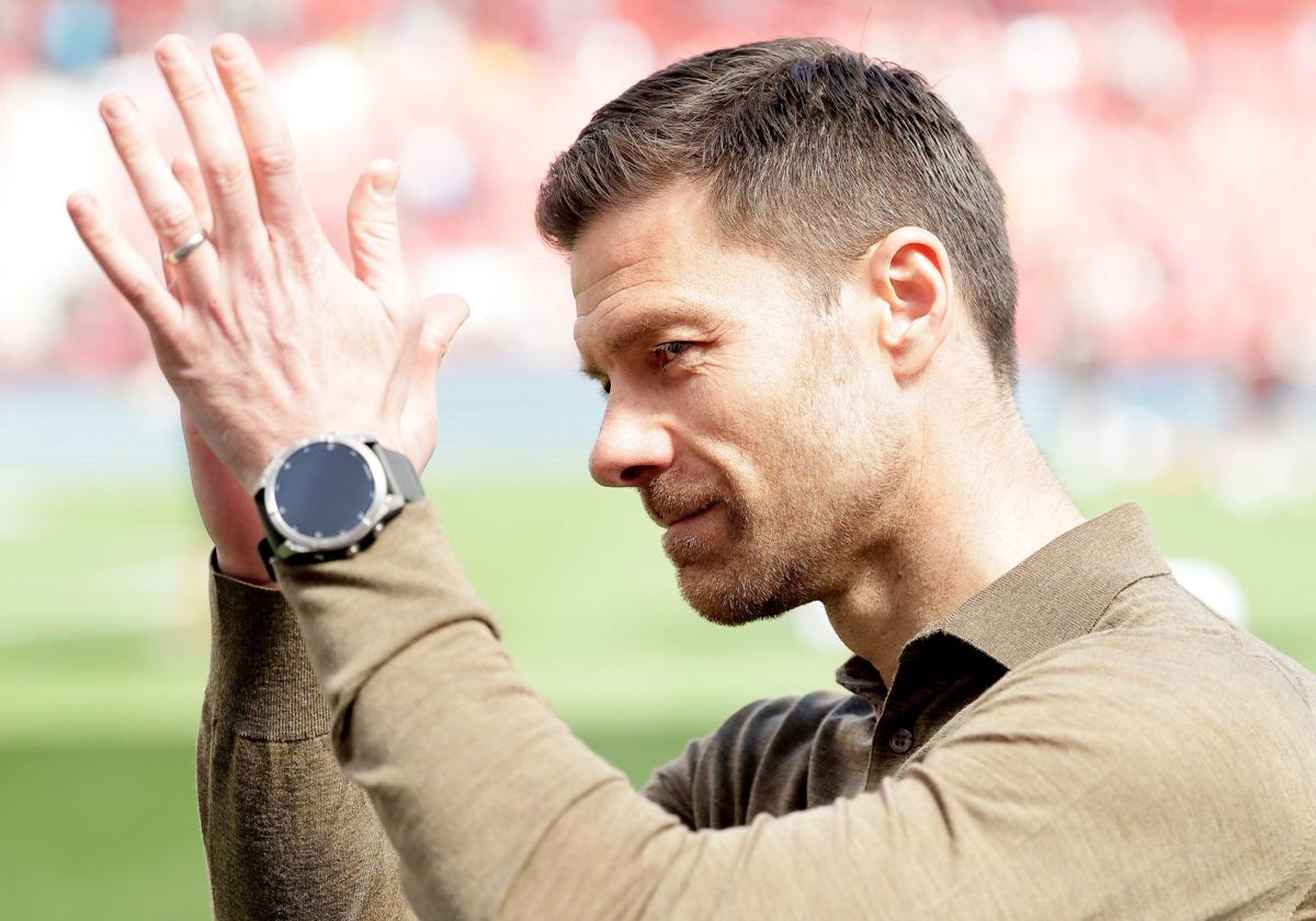 Xabi Alonso, en un partido con el Bayer Leverkusen esta temporada.