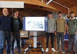 Joseba Ugalde (EMF), Asier Aramendi (Lagun Onak MB), Jon Oteiza (concejal de deportes), Mikel Txintxurreta e Imanol Muro.