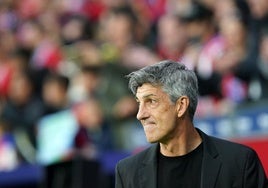 Imanol Alguacil durante el encuentro en el Metropolitano.