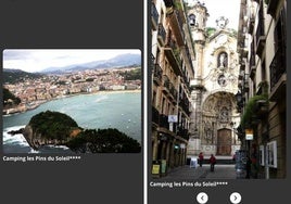 El anuncio de un camping en Las Landas que se publicita con fotos de San Sebastián
