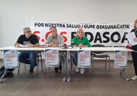 Igor Medrano, Manel Ferrán, Mariaje Alfonso y Shole Agirre, este miércoles en rueda de prensa.