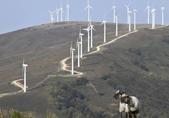 Vista del parque eólico de Elgea, el primero de Euskadi.