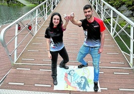 Zuriñe Alberdi eta Dani Novas, Hibaika arraun elkartearen pantalanean, Errenterian.