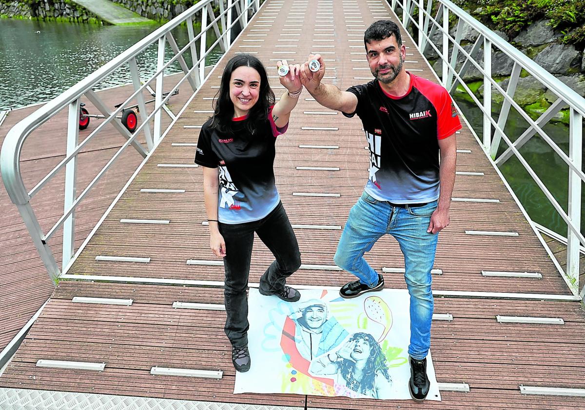 Zuriñe Alberdi eta Dani Novas, Hibaika arraun elkartearen pantalanean, Errenterian.