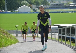 Imanol Alguacil en Zubieta esta mañana.