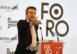 Josu Jon Imaz, durante el Foro Empresarial de Gipuzkoa.