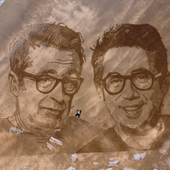 Los rostros de Buenafuente y Berto, en una playa de Gipuzkoa: arte efímero que sorprende a los vecinos