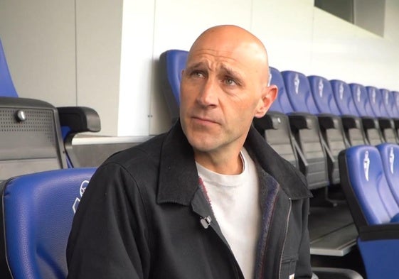 Iñaki Goikoetxea en sus primeros minutos como entrenador del EIbar