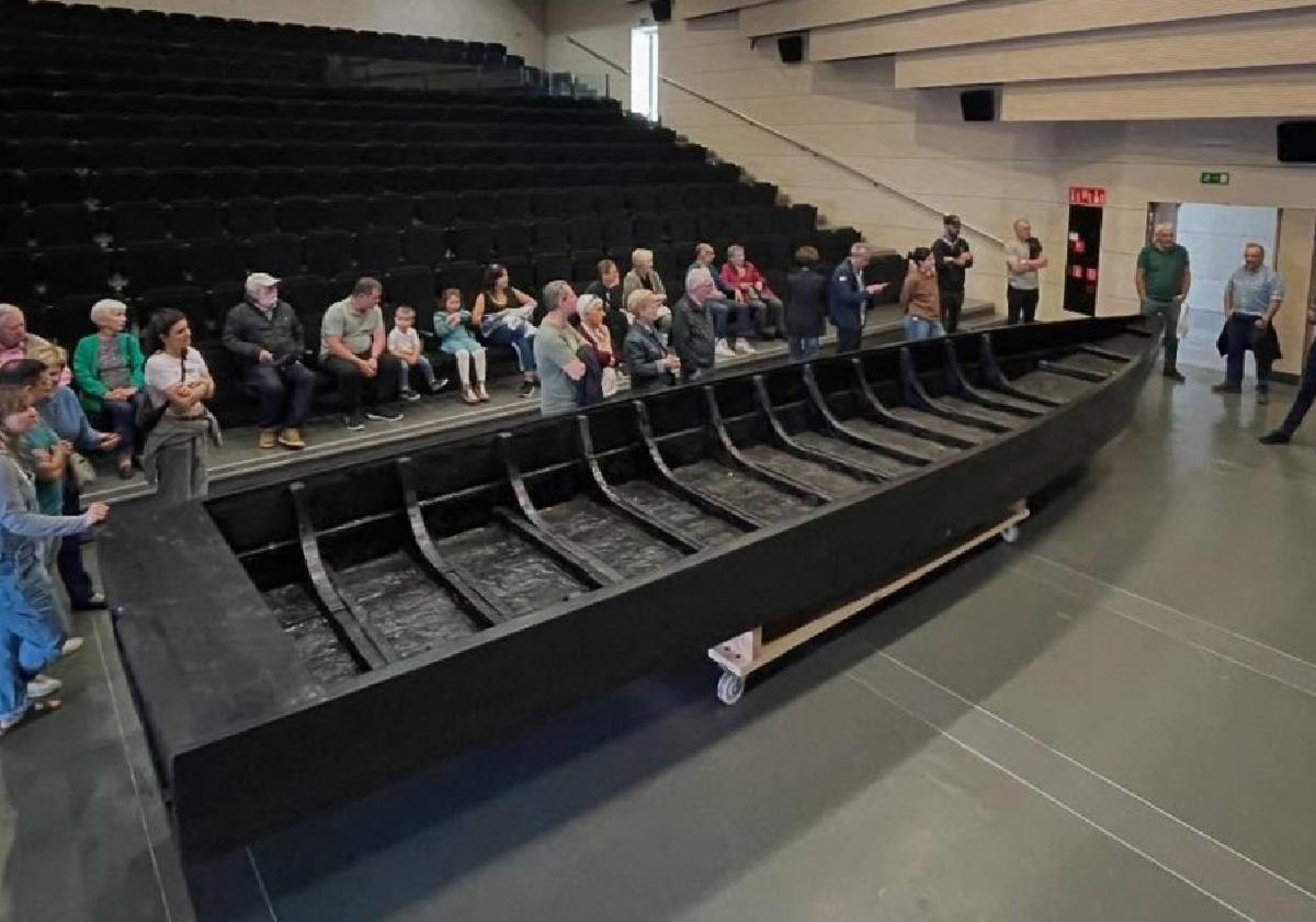 La última gabarra de Hondarribia, de 1912, estuvo expuesta los tres días en el auditorio Itsas Etxea.