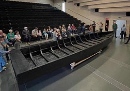 La última gabarra de Hondarribia, de 1912, estuvo expuesta los tres días en el auditorio Itsas Etxea.