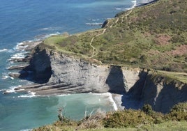 Vista parcial del flysch del Geoparque que comprende la franja costera entre Mutriku y Zumaia.