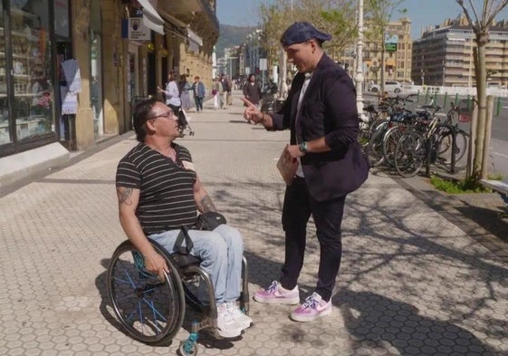 Xuso Jones grabando el programa 'Lo sabe, no lo sabe' en San San Sebastián.