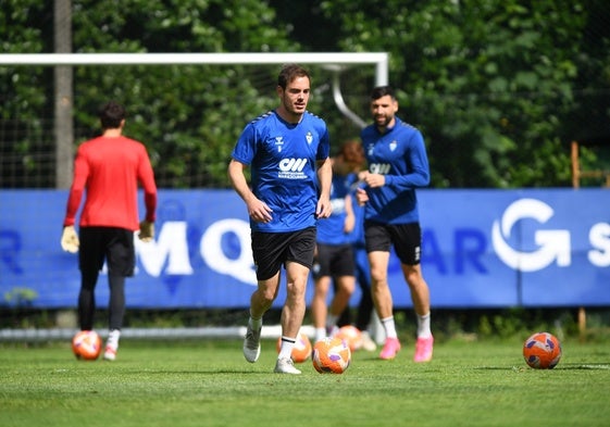 Bautista, en la sesión de entrenamiento en Atxabalpe.