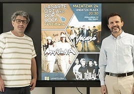 El alcalde Agustín Valdibia y el concejal Txus Alonso.