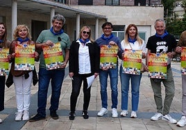 Responsables municipales y miembros de la asociación de vecinos ILBE en la presentación de esta Udaberri Festa.