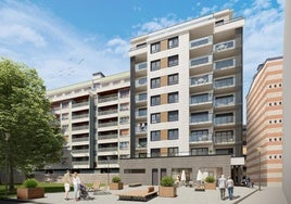 Infografía que plasma cómo se plantea el nuevo edificio proyectado junto a la villa Sagrado Corazón.