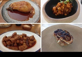 Algunos de los platos degustados en Canarias: desde berenjenas hasta ropa vieja pasando por carne fiesta y un exquisito atún.
