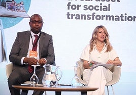 Yolanda Díaz en el foro internacional ASETT.