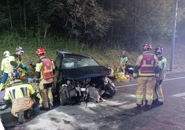 Accidente de tráfico en el que nueve personas resultaron heridas en la GI-636 EN Oiartzun.