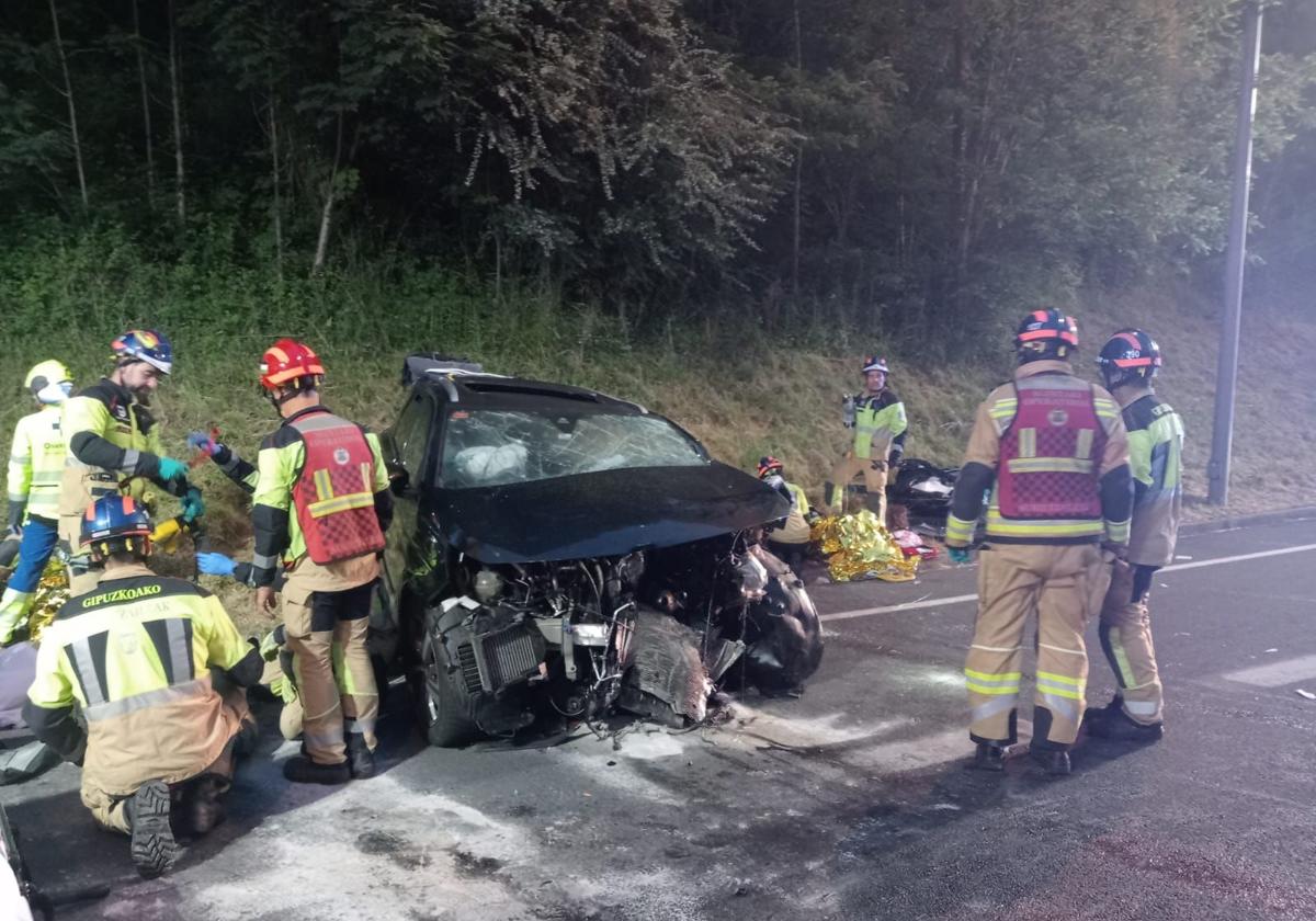 Nueve heridos tras un accidente de tráfico en la GI-636 en Oiartzun