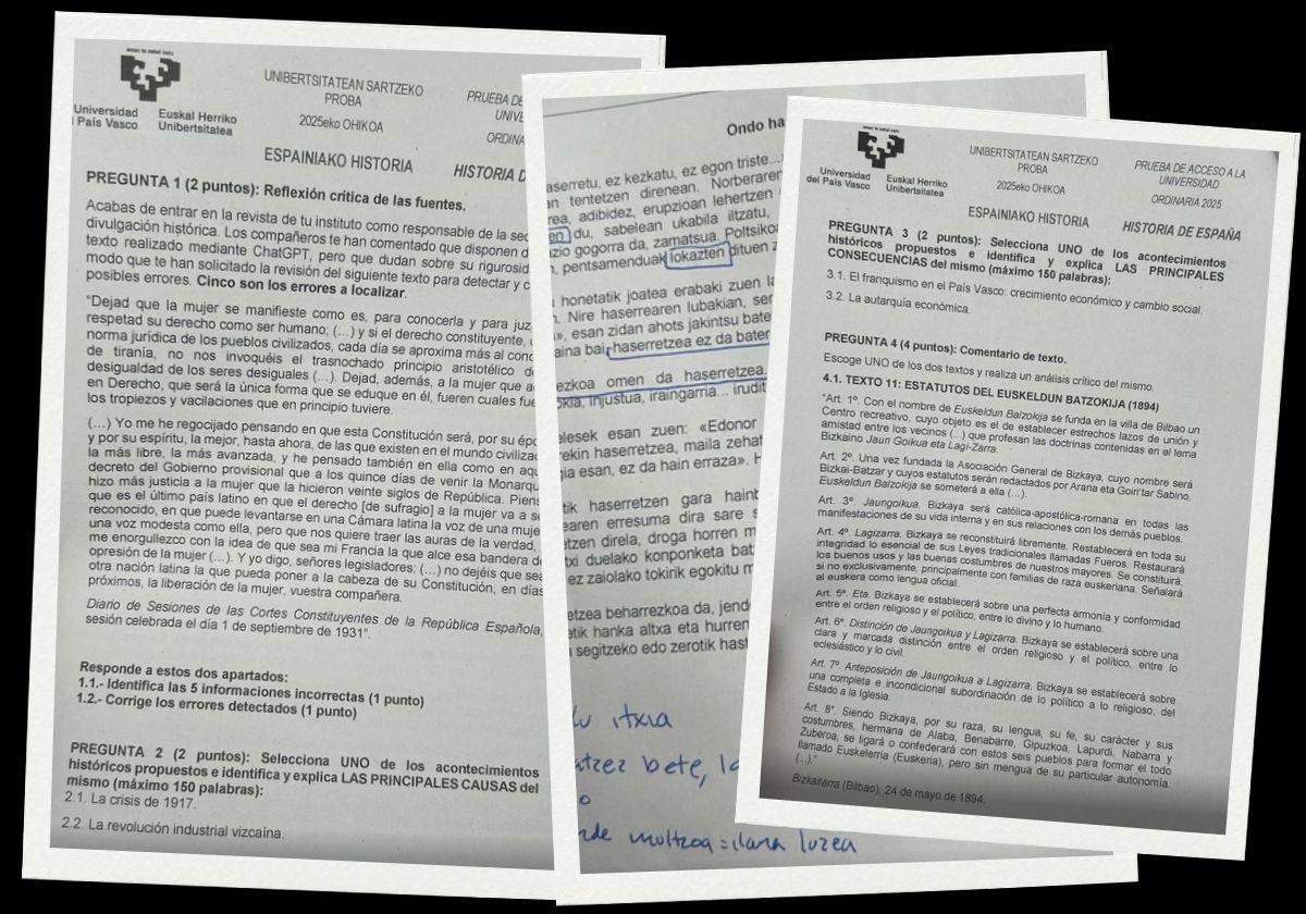 Las preguntas de la selectividad vasca sobre Historia: «Localiza los errores de ChatGPT»