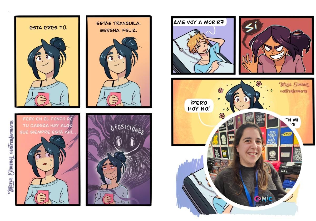 La irundarra María Jiménez posa feliz con el galardón del Cómic de Barcelona.
