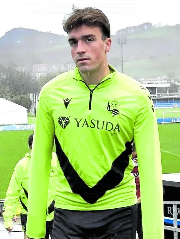 Luken Beitia en un entrenamiento en Zubieta.