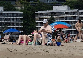 Playa de Hondarribia, este lunes.