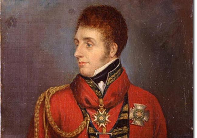William Ponsony, tío segundo de sir Henry Ponsonby, muerto en acción en la Batalla de Waterloo. Por Georges Maile. Grabado por B McQueen (1817)