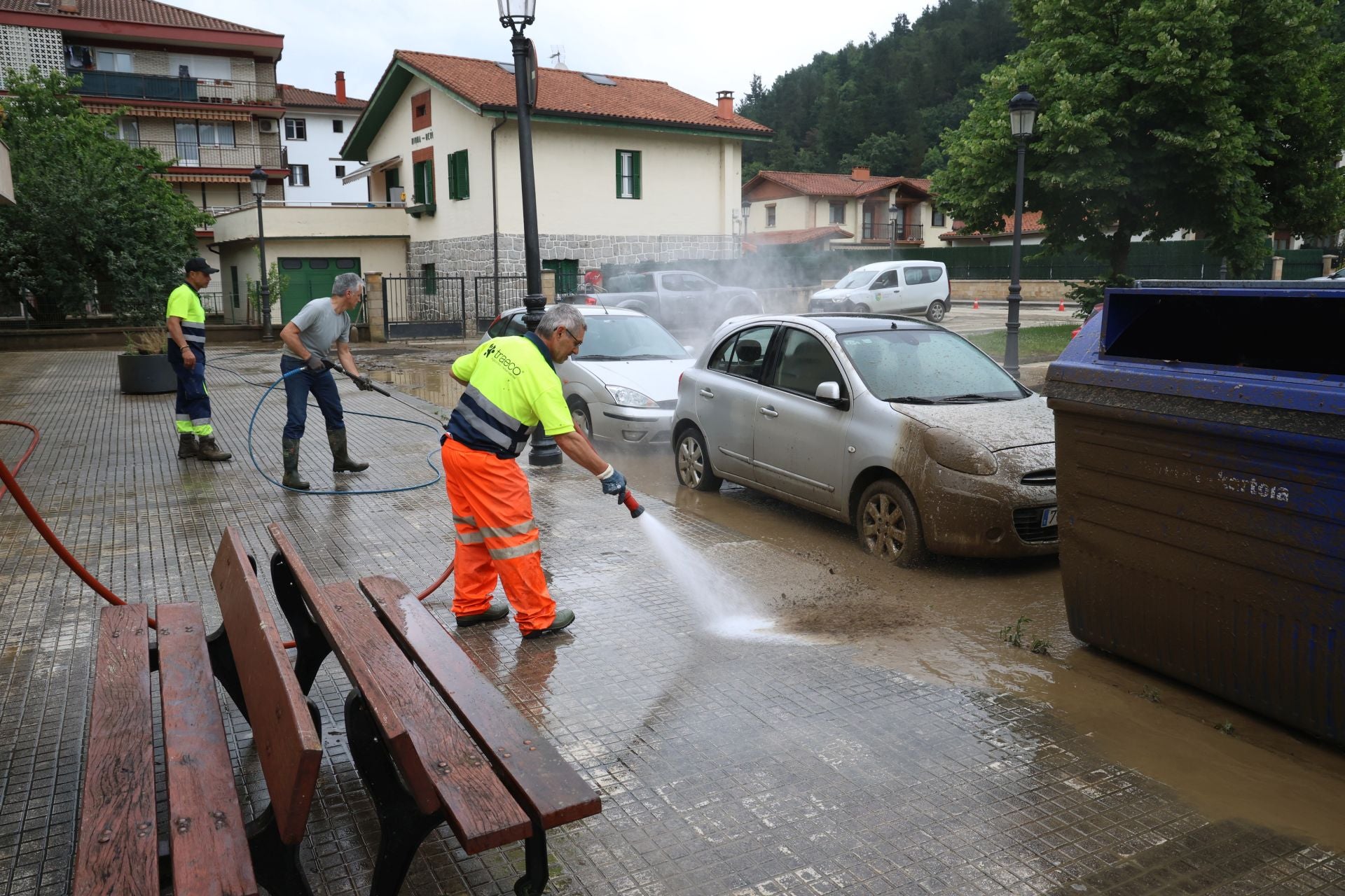 Las imágenes de los desperfectos que deja la tromba de agua en Tolosaldea y Goierri