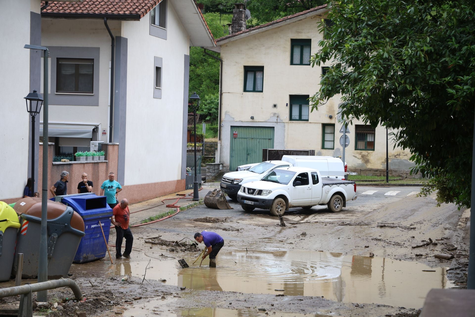 Las imágenes de los desperfectos que deja la tromba de agua en Tolosaldea y Goierri