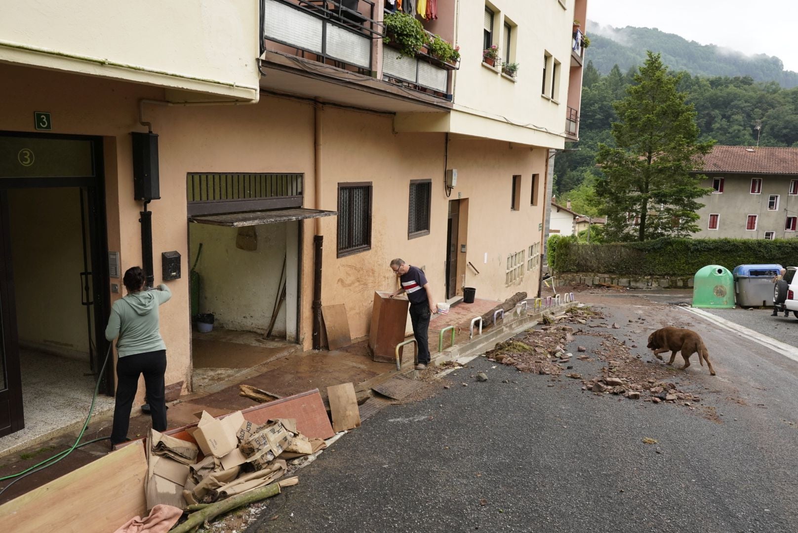 Las imágenes de los desperfectos que deja la tromba de agua en Tolosaldea y Goierri