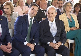Imanol Pradales y Carlos Garaikoetxea, este lunes durante el homenaje.