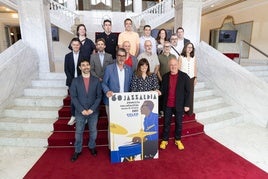 Representantes institucionales y colaboradores del Jazzaldia, ayer en el Victoria Eugenia