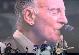 Springsteen en su concierto del miércoles en Franfkurt, el último antes de venir a Donostia.