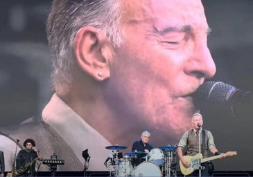 Springsteen en su concierto del miércoles en Franfkurt, el último antes de venir a Donostia.