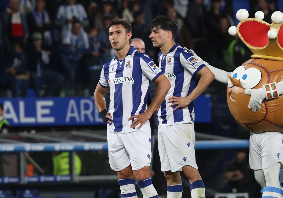 Martin Zubimendi, con gesto contrariado durante uno de sus últimos partidos con la Real Sociedad