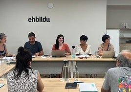 Nerea Zinkunegi y Maddalen Iriarte presiden la Mesa Política de EH Bildu en Gipuzkoa.