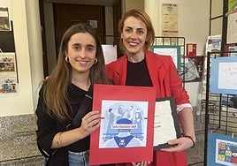 Nerea Murillo, ganadora de la portada del año pasado con la obra 'Gora Iparragirre eta gora urretxuarrak!'.