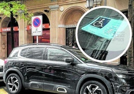 Una plaza reservada para personas con discapacidad en Donostia.